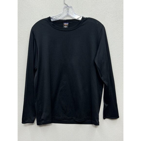 Patagonia Capilene Shirt Womens Medium Black Lightweight Base Layer Long Sleeve - Picture 1 of 6